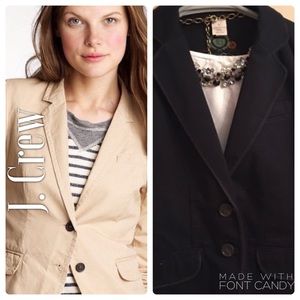 J. Crew Navy Weathered Broken Chino Twill Blazer